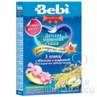 Каша Bebi Premium "Для сладких снов" 3 злака с яблоком и ромашкой молочная с 6 мес. 200 гр